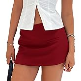 Cicy Bell Womens Mini Skirts Bodycon High Waisted Side Zipper A-line Summer Skirt for Work Office