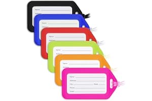 Mifflin-USA Luggage Tags (Assorted, 6 PK), Bag Tag for Baggage, Suitcase Tags Bulk