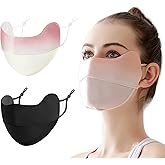 YUANST 2Pcs UV Face Mask, Sun Masks for Women, Cooling Breathable Face Cover for Outdoors, Washable Reusable (Pink+Black)