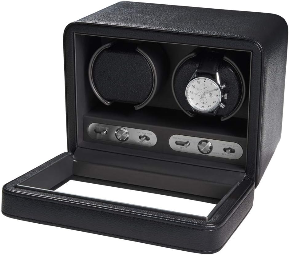 MILFORD Classic 2 Watch Winder/Adjustable TPD and Rotation Direction/Easy Set Up with Analog Controls/Battery or DC Power/Suitable for Safety Box/Luxurious Interior Lining