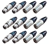 Neutrik 6 NC3MXX & 6 NC3FXX 3 Pin Male & Female XLR