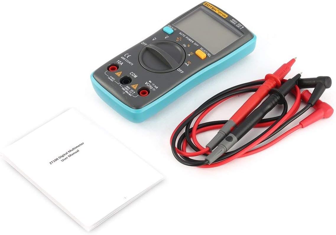 ZOTEK ZT100 Mini Auto Range Digital Multimeter 4000 counts AC/DC Ammeter Voltmeter 550V Overload Protection LCD Backlight