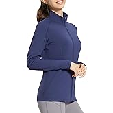 baleaf Women's Fleece Lined Running Jackets Lightweight Water Resistant Stand Collar Full Zip Hiking Stretch Zip Pockets