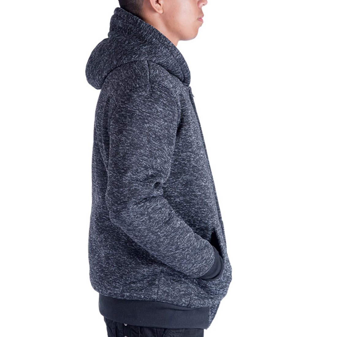 Gary Com Men's Heavyweight Sherpa Hoodie – Thick Fleece Lined Full Zip Jacket, Dark Grey (5XL)