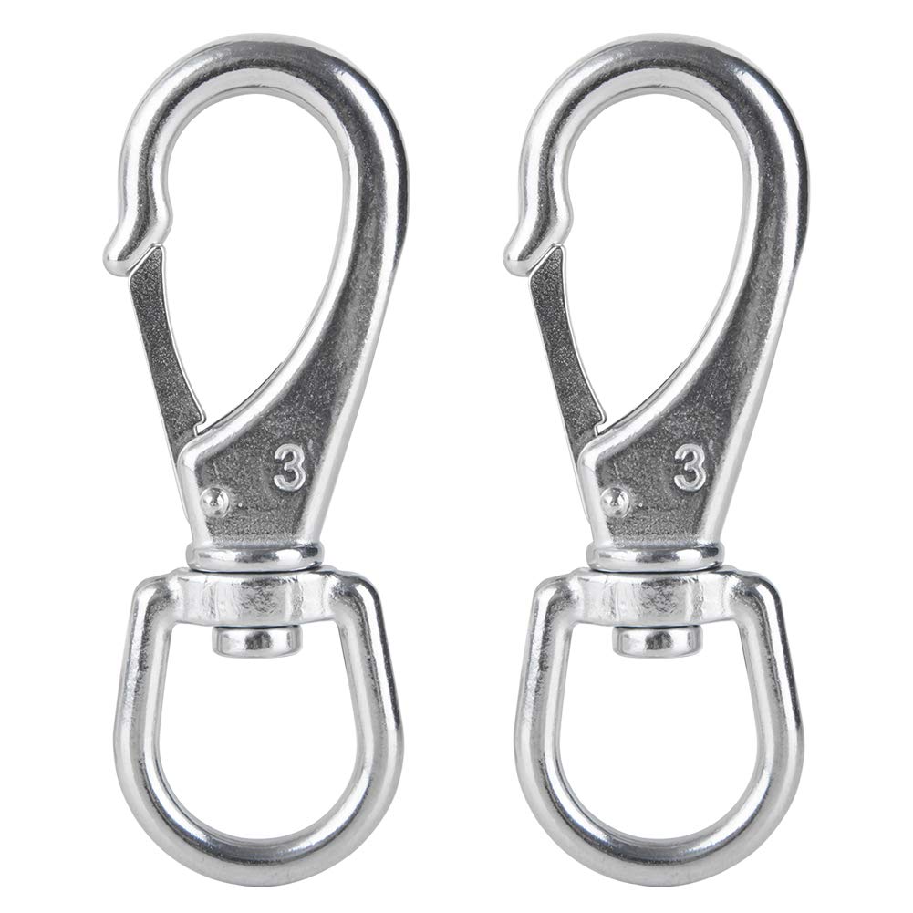 AOWESM Stainless Steel Swivel Eye Snap Hook M7(3), Heavy Duty Diving