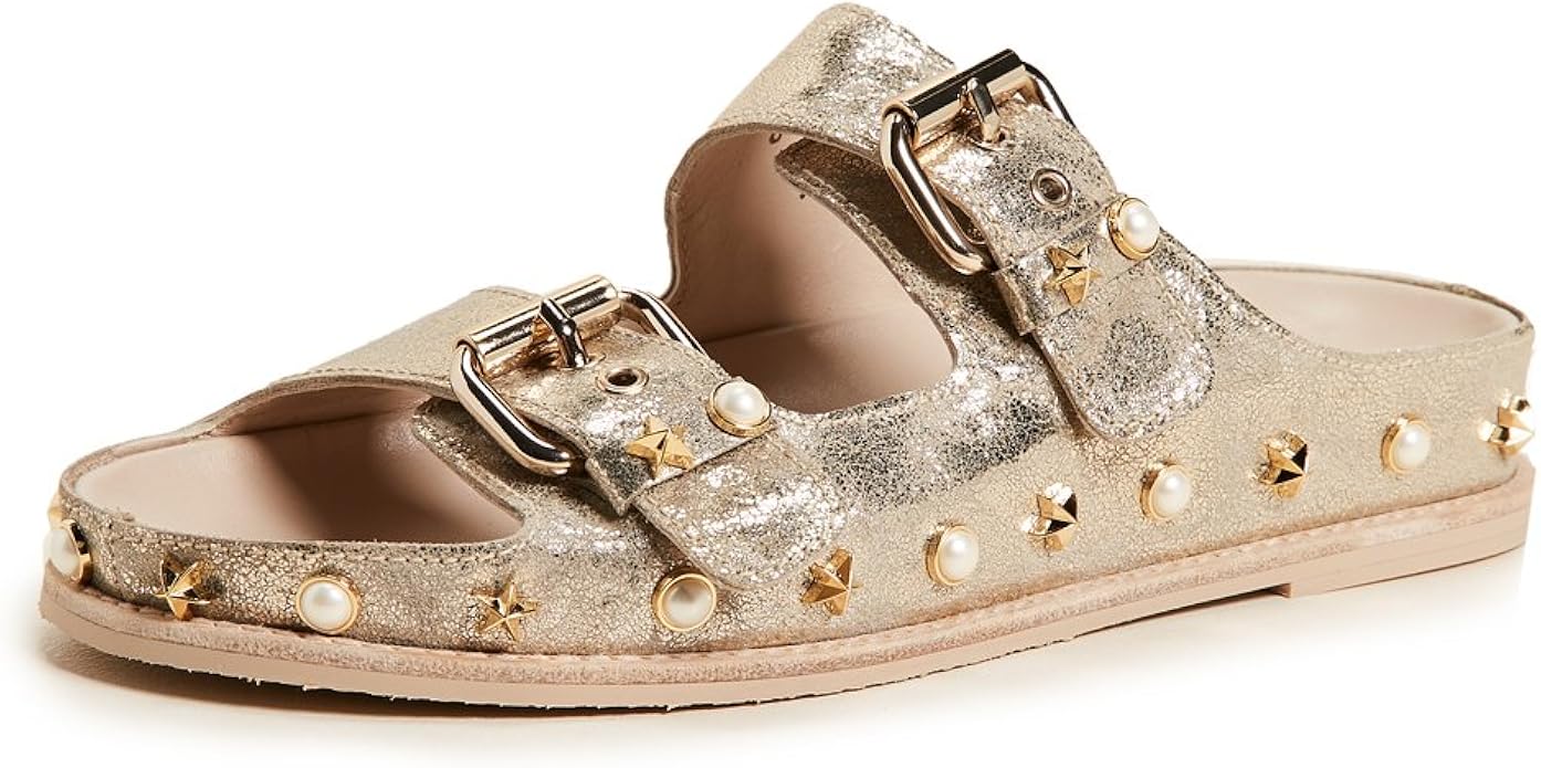 stuart weitzman gold flat sandals