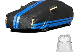WMCHEYI Car Covers for Automobiles,6 Layers Car Cover Waterproof All Weather, Outdoor Car Cover Sun UV Rain Snow Wind Protection, Blue Full Exterior Cover Fit for 185"(185 * 70 * 59 inch) Sedan