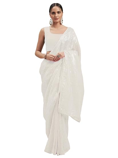 Womens Georgette Saree With Blouse Piece