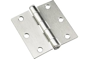 Richelieu 820NBB Onward (2-Pack) 3-inch (76 mm) Full Mortise Butt Hinge for Interior Door, Square Corner, Brushed Nickel Finish