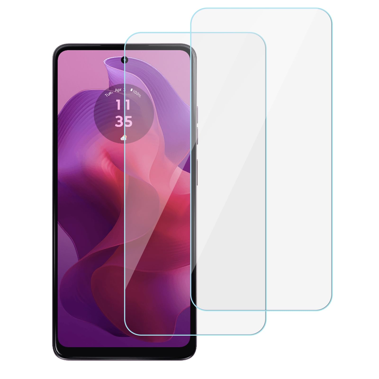 chejuza Tempered Glass for Motorola G24 4g [2 Pieces], 9H Hardness, High Definition Mobile Phone Screen Protector, Zero Bubble