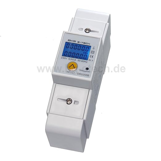 LCD digitaler Wechselstromzähler Stromzähler mit Tageszähler 5(50)A für Hutschiene mit S0 Schnittstelle 1000imp./kWh