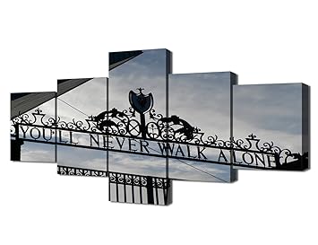 Sports Memorabilia Liverpool F C You Ll Never Walk Alone Canvas Wall Art Black And White Other Football Memorabilia Utit Vn