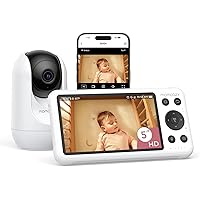 Momcozy Smart WiFi Baby Monitor with Camera & Audio, APP Control Motion & Cry Detection, Danger Zone Alert, 1080P Night Visio