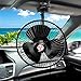 Zone Tech 12V Oscillating Fan - Includes clamp and Screws for Easy Attachment to Either The Console or Dash (Black 1 Pack)