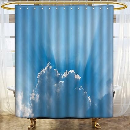 Shower Curtains With Shower Hooks Sunburst Silver Lining View
