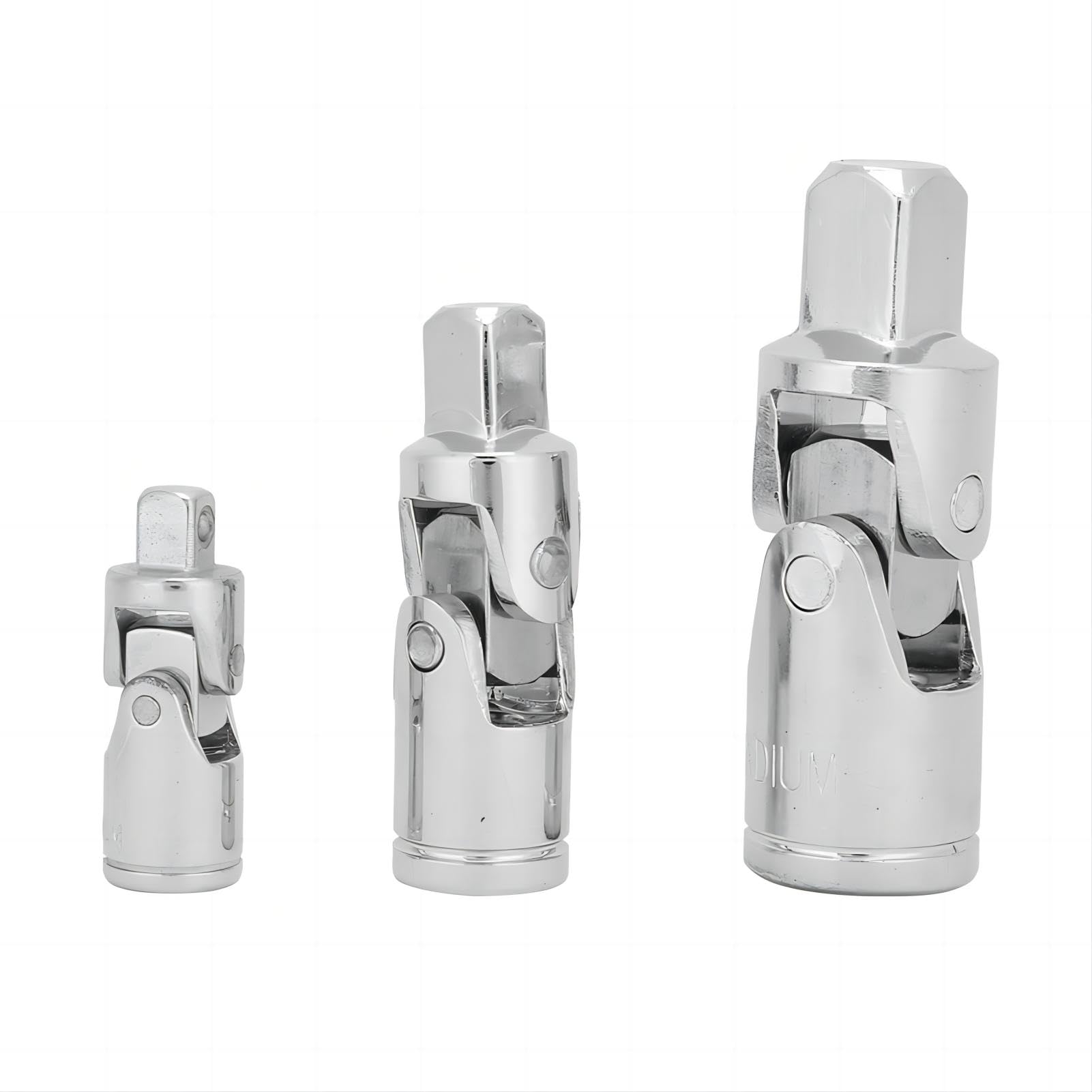 VIFERR 3pcs Universal Joint Socket CRV 1/4" 3/8" 1/2" 360° Universal Drive Joint Adapter Ratchet Socket Set Angle Extension Bar Socket Adapter