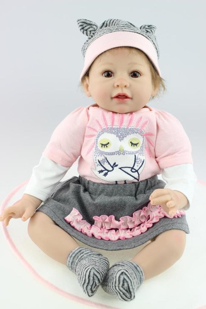 Prezzo Nicery Reborn Baby Morbido Silicone Reborn Bambola Reborn Bambino 22inch 55 Centimetri Magnetica Bocca Bella Realistica Sveglia Della Ragazza Del Ragazzo Giocattolo Grande Gufo Degli Occhi Reborn Doll A3IT Offerte