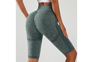 Women Seamless Butt Lift Biker Shorts High Waisted Tummy Control Workout Yoga Gym Compression Athletic Shorts
