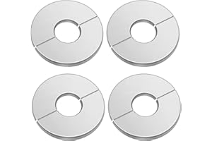 Amabro 4PCS Plumbing Cover Plates, Stainless Steel Wall Split Flange Round Escutcheon Plate Cover Self-Adhesive Plumbing Cover Plate 0.82Inch Plumbing Covers for Kitchen, Bathroom, Balcony