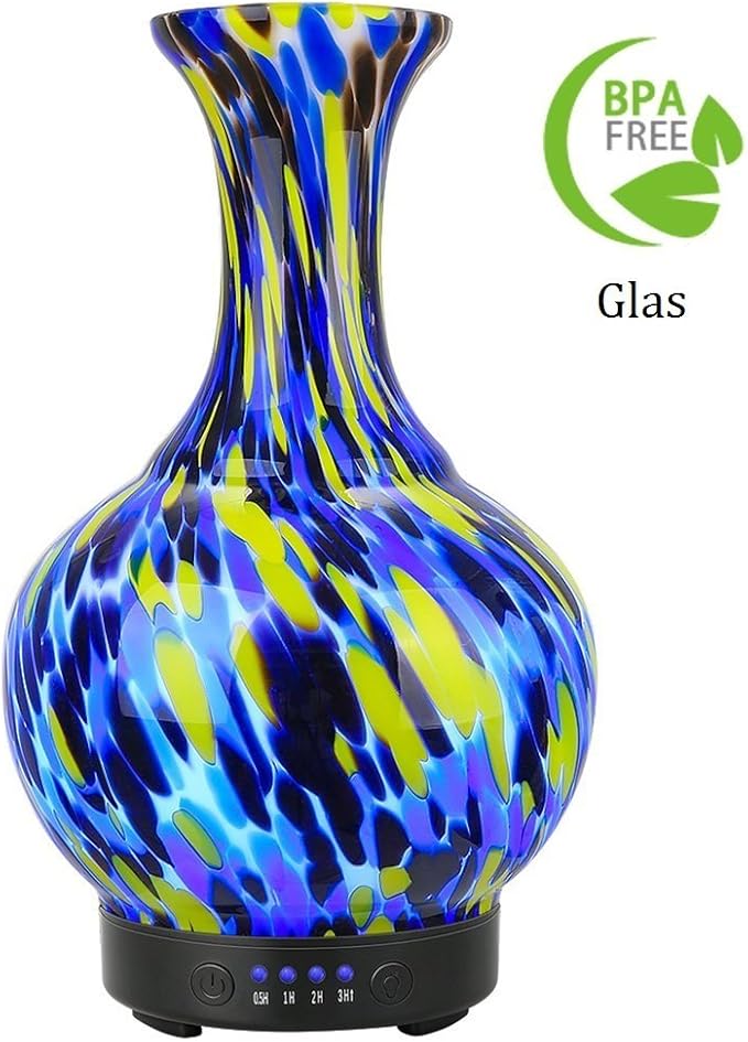 Aroma Diffuser COOSA Ätherischesöl Oil Diffusor 100ml Glas Vase Form