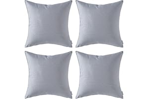 MIULEE Pack of 4 Decorative Outdoor Summer Pillow Covers Square Cushion Cases PU Coating Waterproof Throw Pillowcase Shell for Living Room Couch Sofa Garden Tent Park 20x20 Inch Light Grey