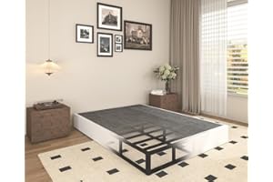 Tusonac 9 Inch Heavy Duty Metal Queen Box Spring Mattress Foundation, 3000lbs High Capacity Bed Base with Non-Slip Support, No Noise Structure, Easy Assembly, Durable Fabric Cover, Black