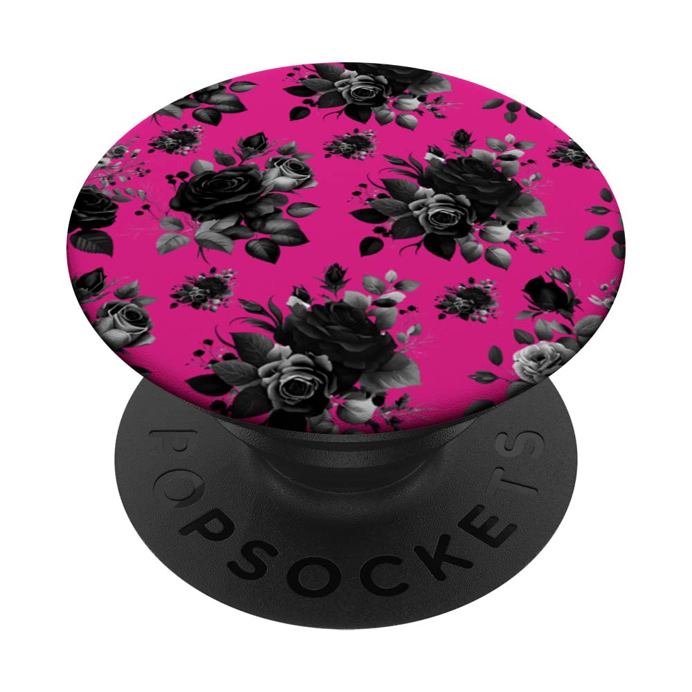 Black Rose Roses Flowers Floral Flower Garden Botanical PopSockets Swappable PopGrip