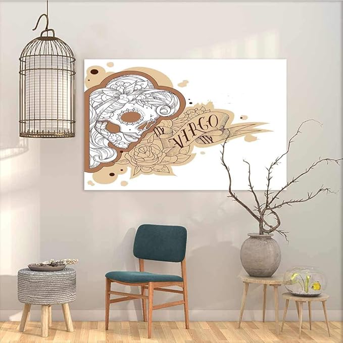 Adhesivo moderno para pared con diseño del zodiaco Virgo gótico
