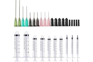 BSTEAN Syringe Blunt Tip Needle and Cap - 10ml, 5ml, 3ml, 1ml Syringes 14ga 16ga 18ga 20ga Blunt Needles - Oil or Glue Applicator (Pack of 10)