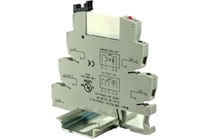 Automation Systems Interconnect ASI ASI328040 ASIUDK-PLC-RI120Vac/dcE Pluggable SPDT Relay with Low Profile DIN Rail Mount Screw Clamp Terminal Base, 6 amp, 250 VAC, 120 VAC/DC Coil