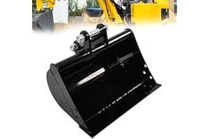 Jecoupoon 500mm Small Excavator Flat Tooth Backhoe Bucket with Pin Shaft Compatible with 0.8-1.5 Tons Small Excavator
