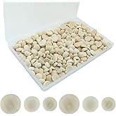 Rierdge 300 PCS Half Wooden Beads, 3 Sizes 10/12/15mm Unfinished Smooth Hemisphere Beads for DIY Craft Painting, Art Projects, Home & Party Supplies