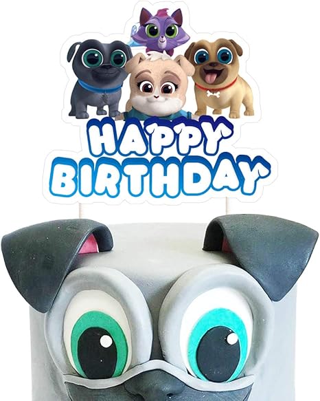 Amazon Com Puppy Dog Pals Cake Toppers Cute Birthday Cake Decorations Pal Party Supplies 1 Count Toys Games