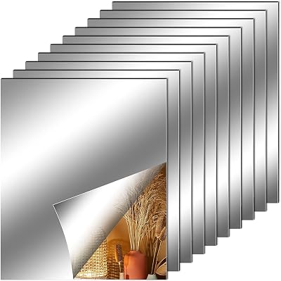 Fantasyon 10 Pack Wall Stickers 6x8 inch PET Mirror Tiles Home Decor