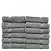Chakir Turkish Linens 100% Turkish Cotton Luxury Hotel & Spa Washcloth Set (Set of 12, Gray)
