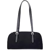 Herald Suede Swing Zip Shoulder Bag Retro Y2K Top Handle Handbag | Multiple Compartments, Trendy Style, Lightweight, Adjustable Strap, Vintage Look, Perfect for Everyday Use and Commuting