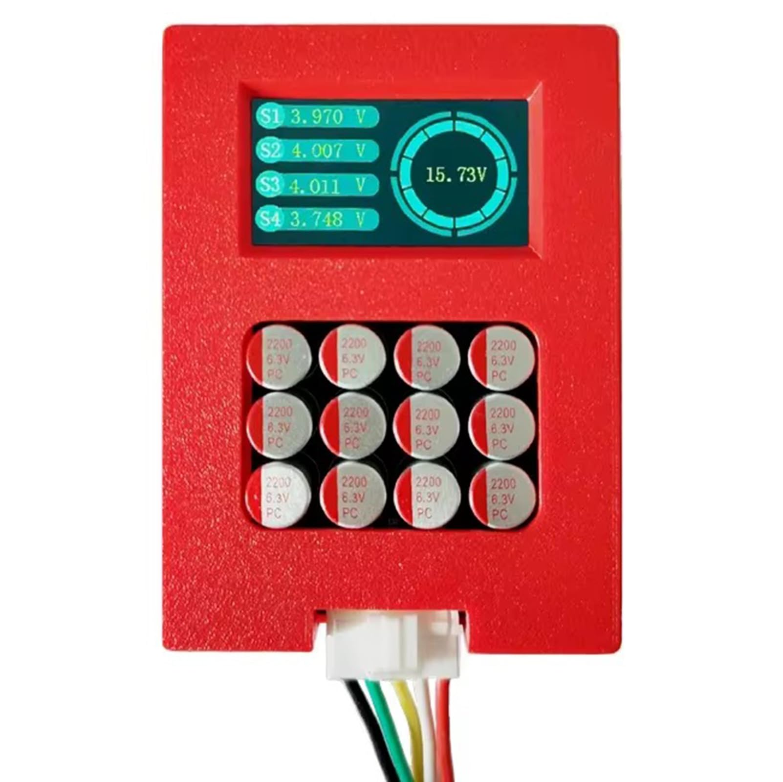 Photo 1 of VQP 5A 4S LiFePo4 & NCM Active Battery Balancer, 12V, 0-5.5A Adaptive, Digital Voltage Display (DS0855), Red, Type A/B Plug