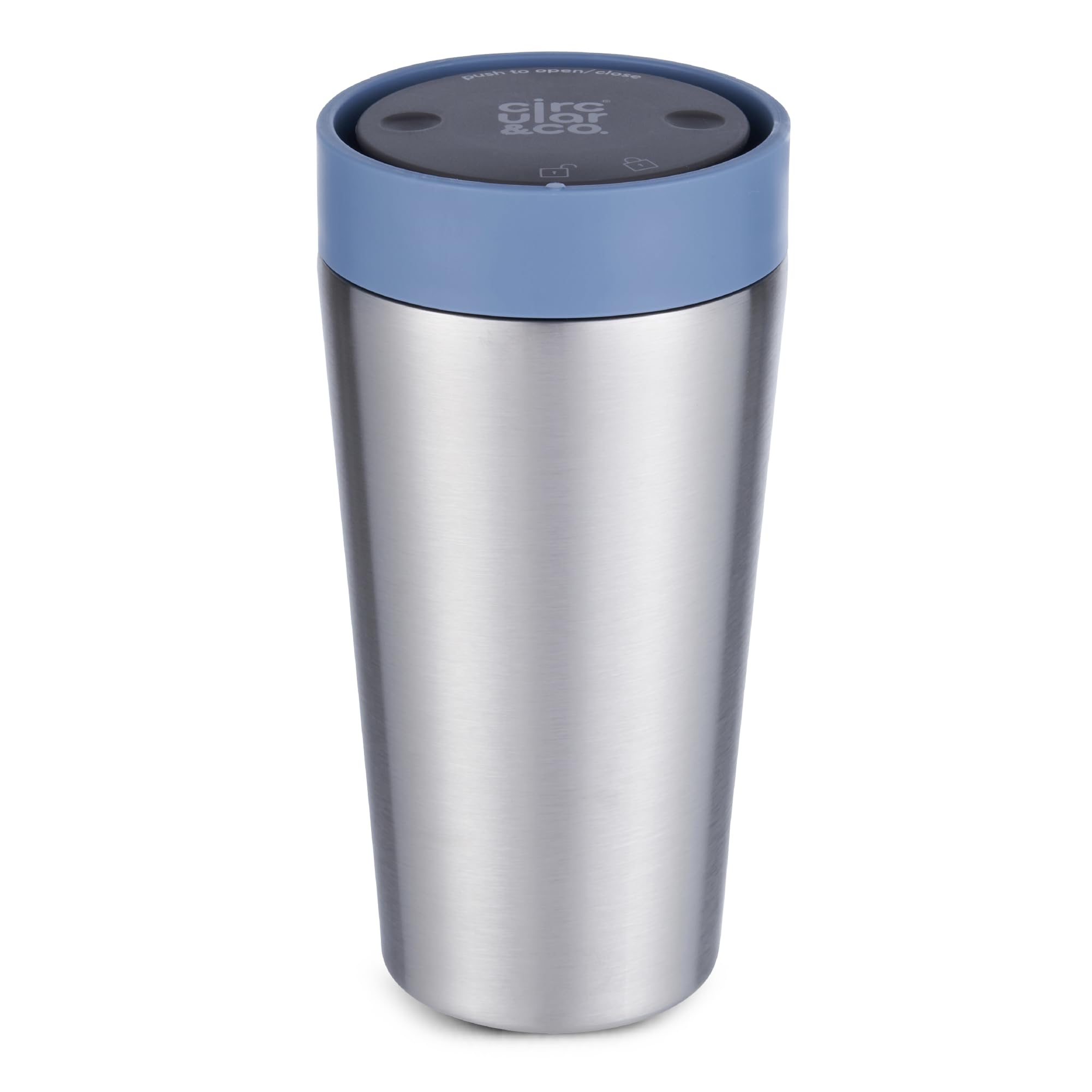 Circular & Co Pre 2026 (Previous Generation) Thermal Stainless Steel Travel Mug - 12oz/340ml - 100% Leakproof & Lockable - 6 Hours Hot/Cold - Push Top, One Hand Open, 360 Drinking Coffee Tumbler