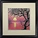 King Silk Art 100% Handmade Embroidery Multiple Framed Tree Near Water Under Pink Sunset Oriental Wall Hanging Art Asian Decoration Tapestry Artwork Picture Gifts 37066WFB3