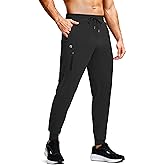 GGJ Men's Athletic Joggers with Zipper Pockets Stretch Tapered Running Sweatpants Gym Jogging Workout Pants for Men