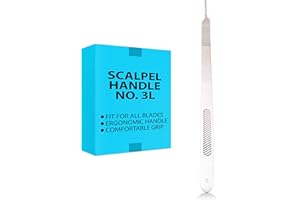 MEDIKREBS Bard Parker Scalpel Handle, Autoclaveable 12.5 cm German Stainless Steel Surgical Scalpel Handles with Ruler for 10-17 Dermaplaning Scalpel Blades (Handle No. 3L, Pack of 1)