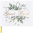 TRULIVA Wedding Guest Book - Guest Sign in Book - Wedding Reception Registry Book - Hard Cover, 7" x 9" (Eucalyptus Gold Foil, Book)