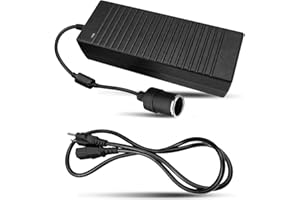Vaticas AC to DC Converter 180W 110V-240V to 12V/15A Cigarette Lighter Socket Power Supply Adapter for Inflator Pump, Refrige