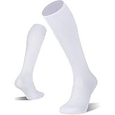 FITRELL 2/3 Pack Baseball Soccer Softball Socks for Kids Youth Men &amp; Women Over-the-Calf Knee High Socks (Multiple Colors)
