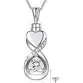 SOLOLIKE Sterling Silver Urn Neckalce for Ashes for Women: Cremation Jewelry for Women - Ashes Keepsake Pendant Memorial Jewelry Gifts for A Loss of Loved Ones