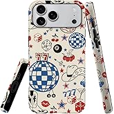 Case Compatible with iPhone 17 Pro Max,Hybrid 2-Layer Hard Shell,Shockproof Soft for Girl Women,Classic Western Cowboy Boots Retro