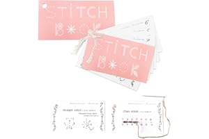 EDOTTBAG 2 PCS Creative Mini Sewing Book, Creative Mini Sewing Book Embroidery, DIY Creative Mini Sewing Card Set, Embroidery Stitches Book, Learn A Variety of Sewing Techniques