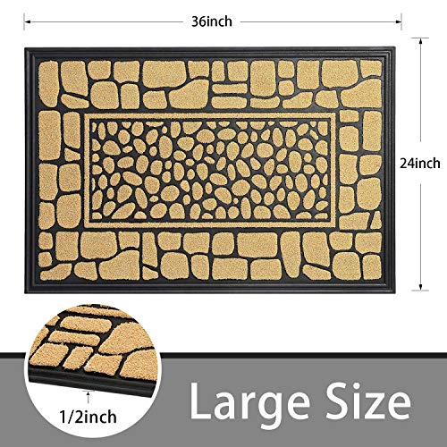 image for Mibao Door Mat, Commercial Grade Outdoor Rug, Anti-Skid Rubber Back He