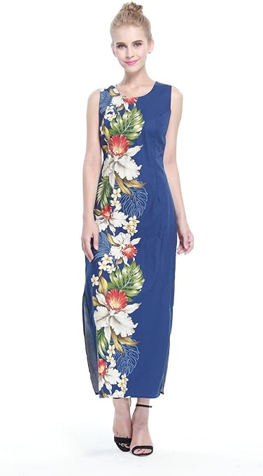 Hecho en Hawai Mujer Hawaiano Luau Vestido de Tanque Largo en Orquídea