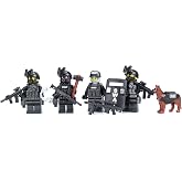 Battle Brick 1.6 Inches Tall Police SWAT Team Collectible Custom Minifigures Compatible with LEGO&reg; Bricks | 70% Accessories Made in the USA | Genuine Minifig | Ages 10+ to Adult AFOL